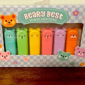 Beary Best Highlighters - Set of Six (6) - Eccolo - Florence/Neon Markers